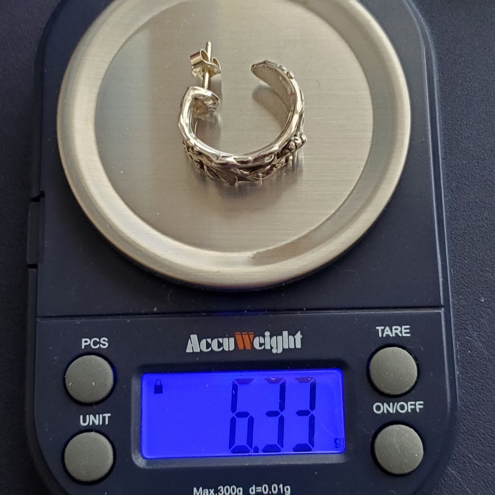Andrea Barnett Signed & Numbered Sterling Silver C Hoop Post Earrings RARE - Picture 15 of 16